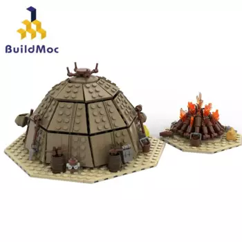 BuildMOC Desert House, палатка, набор строительных блоков для сборных песков, люди, татуировка, лагерь, кирпичи, игрушки для детей, подарки на день рождения ребенка