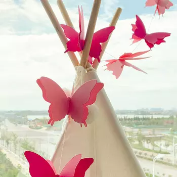 Бумажная гирлянда-бабочки KAIGOTOQIGO, 3 метра, розовое золото