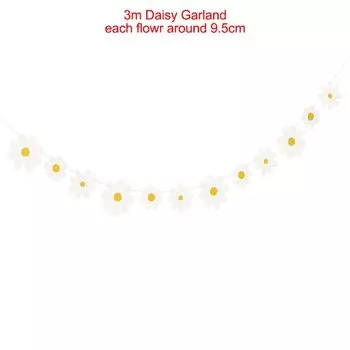 Бумажная гирлянда с ромашками для детского праздника