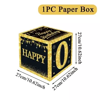 Бумажная коробочка с номером Happy Birthday QIFU