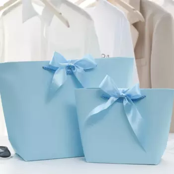 Бумажная сумка для магазина одежды, Женская Улучшенная сумка для покупок, Женская однотонная сумка