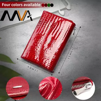 Бумажники MVA из натуральной кожи для женщин, короткие модные женские кошельки двойного сложения, кредитница, кошелек с монетницей и зажимом для денег