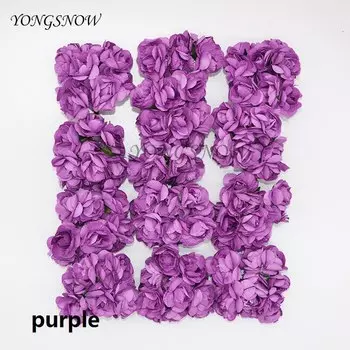 Бумажные цветы розы YONGSNOW, 144 шт., 3 см, разноцветные