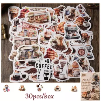 Бумажные наклейки Newcaty ретро 30 шт.