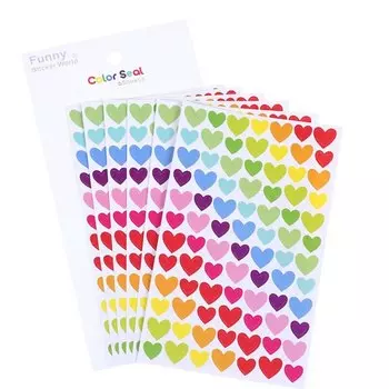 Бумажные наклейки Pelsone Сердца Звезды 6 шт