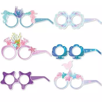 Бумажные очки для вечеринки в виде рыбьего хвоста WEIGAO, 6 шт.