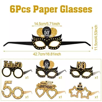Бумажные очки "С Днем Рождения", стараясь
