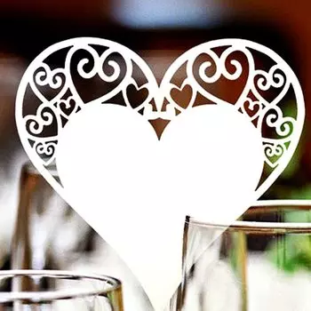 Бумажные открытки в форме сердца, набор из 10 штук