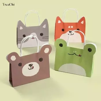 Бумажные подарочные пакеты TREACHI мультяшные животные 20 шт