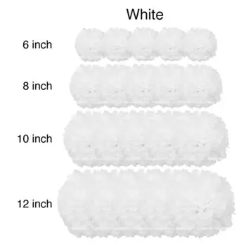 Бумажные помпоны белые 20 шт