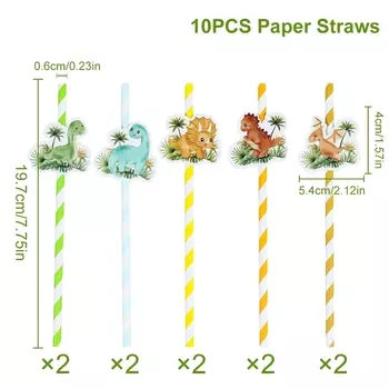 Бумажные соломинки динозавры для дня рождения FENGRISE