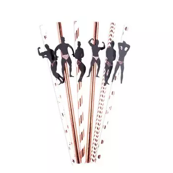 Бумажные соломинки для девичника WEIGAO 6/12 шт.