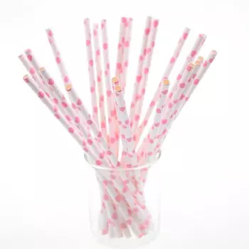 Розовые бумажные соломинки Jeyomerry 25 шт