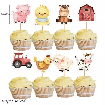Бумажные топперы для торта "Картонная ферма"