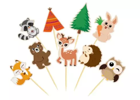 Бумажные топперы для торта MOONBIFFY Лес и животные