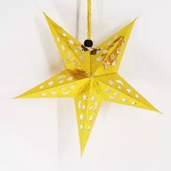 Бумажный новогодний фонарь звезда