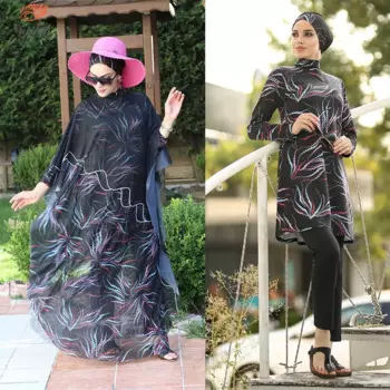 буркини мусульманский купальник женский хиджаб мусулманский женские Мусульманская скромная одежда для плавания, женский купальный костюм, накидки, бикини, хиджабы для женщин, Мусульманский купальник с длинным рукавом