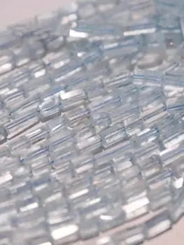 Бусины аквамариновые с гранями, 5-15 мм, 45 см