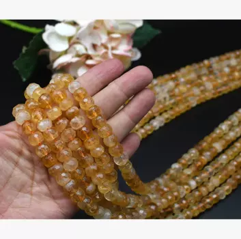 Бусины Из Натурального цитрина, кварца, 6 х10 мм, 15,5 дюйма