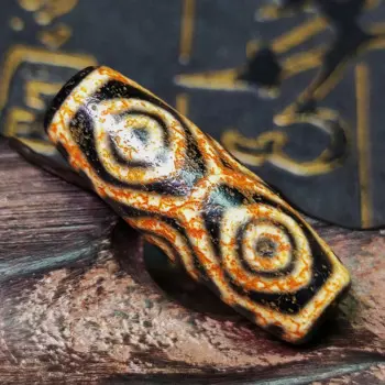 Бусины из тибетского старого агата, темно-желтые бусины Dragon's Eye DZI 13*37 мм, бусины из агата для мужчин и женщин, бижутерия «сделай сам», бесплатная доставка
