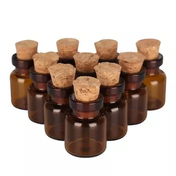 Бутылочки из янтарного стекла CHZHG, 50 шт.