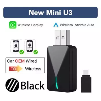 BYLITU Mini U3 Smart Box Беспроводной адаптер Carplay и Android Auto Plug and Play Быстрое подключение Bluetooth WiFi с USB для Ford