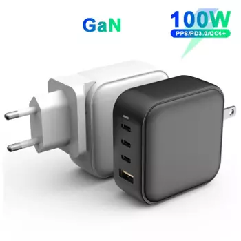 Быстрое зарядное устройство для Macbook Pro/Air iPhone 13 Pro Max Dell ASUS HP SAMSUNG Note 20 Ultra S22 S21 + PPS, 100 Вт, 4 порта