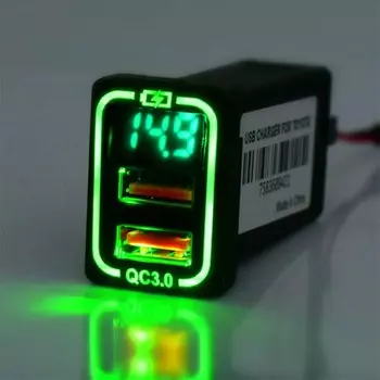 Быстрое зарядное устройство QC3.0 с USB-портом для TOYOTA Camry Land Cruiser 200 RAV4 Corolla