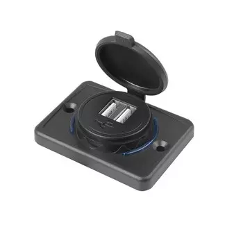 Быстрое зарядное устройство QC 3.0 с двумя USB-портами и раздвижной крышкой, водонепроницаемое, 36 Вт, 12 В/24 В, быстрое зарядное устройство USB для автомобиля, лодки, автобуса, автофургона, дома