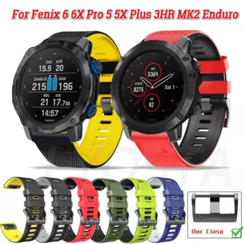 Быстросъемный ремешок для наручных часов Garmin Fenix 6 6X Pro 5X 5 Plus 3HR, силиконовый удобный браслет для Garmin Enduro Mk2 MK1, 26 мм 22 мм