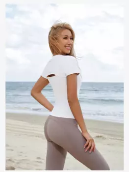 Быстросохнущая Женская Спортивная футболка с коротким рукавом