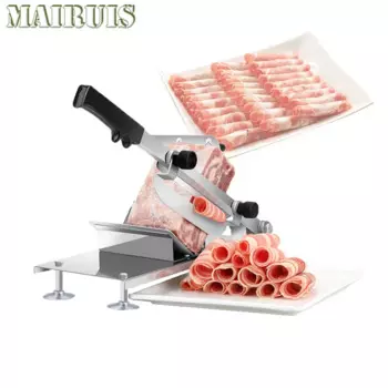 Бытовая ручная ломтерезка ягненка, машина для замораживания мяса, говядина, травы, баранина, фотография