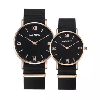 Cagarny модные часы женские розовое золото мужские кварцевые часы мужские повседневные наручные часы для влюбленных унисекс нейлоновый ремешок Reloje Mujer