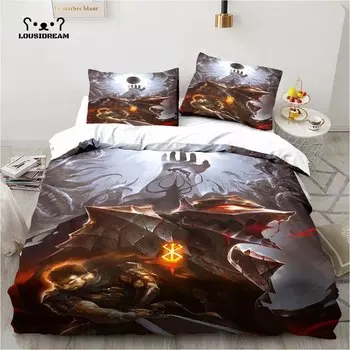 Calssic Comics Berserk Anime Christmas Navidad Gift King Twin Double Child Bedding Set Microfiber or Polyester Duvet Cover Set