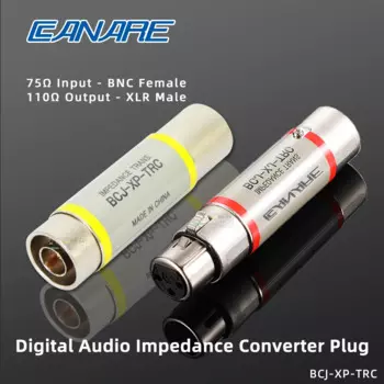 CANARE Digital штекер аудио конвертера 110ohm XLR3 Male Female к 75 BNC коаксиальный кабель коннектор AES3 / EBU преобразователь импеданса