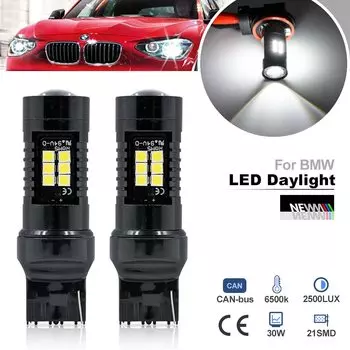 Canbus 7440 T20 W21W Светодиодные дневные ходовые огни для BMW 1 серии F20 F21 2010 2011 2012 2013 2014 2015 Bimmer фары дневного света