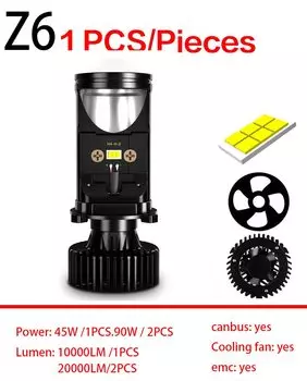 Canbus 90 Вт/пара ламп H4 светодиодные мини-объективы для проектора автомобильные лампы лм комплект для преобразования дальний/ближний свет фары 12 В/24 В RHD LHD