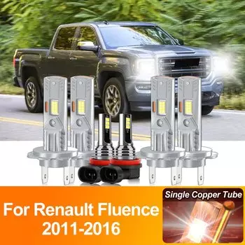 Canbus светодиодный лампы 6000 лм, лампы головного света 2011 K, белые Автомобильные противотуманные фары 12 В для Renault Fluence 2012, 2013, 2014, 2015, 2016