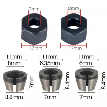 Цанговый адаптер для фрез XMSJ 6 мм 6,35 мм 8 мм