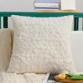 CANIRICA Плюшевый чехол для подушки 45x45 белый/розовый