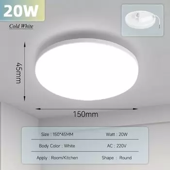 Светодиодный потолочный светильник 220 В, потолочные светильники, 20 Вт, 30 Вт, 40 Вт, светодиодный панельный светильник для кухни, спальни, ультратонкий потолочный светильник, светильник для домашней кухни