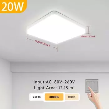 Современный потолочный светильник, квадратный потолочный светильник 20/30/40/50 Вт, светодиодный светильник 110 В-220 В для домашней панели, потолочный светильник, светильник для кухни, гостиной