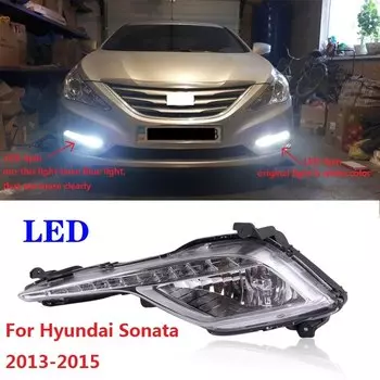 CAPQX для SONATA 2013 2014 2015, передний бампер, светодиодные противотуманные фары, противотуманные фары, сменная лампа, беговый свет, дневная лампа