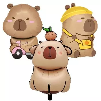 Capybara Paper Plates Cups Tablecloth Capybara Birthday Decorations Kids Party Supplies Foil Number Balloons Kit Cake Topper