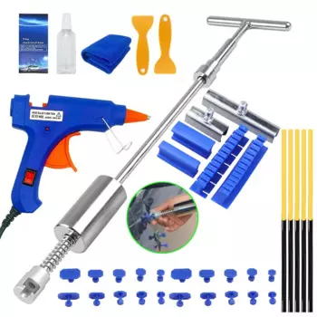 Автомобильный съемник вмятин, ремонтный комплект, скользящий реверсивный молоток 20+, присоска, автомобильный кузов, без покраски, Т-образный стержень, экстрактор вмятин, инструмент для повреждения града