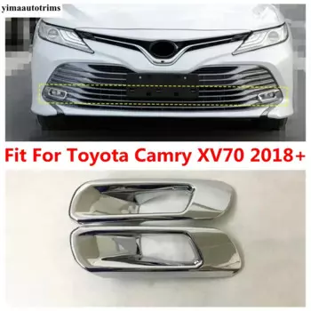 Противотуманные фары на передний бампер автомобиля, декоративная рамка для Toyota Camry XV70 2018-2021, хромированные внешние аксессуары ABS