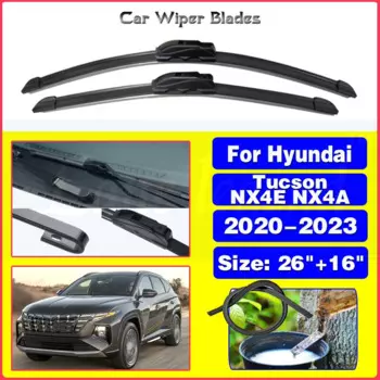 Автомобильные передние щетки стеклоочистителя для Hyundai Tucson NX4 NX4E NX4A 2020 2021 2022 2023, ветровое стекло, стеклоочистители, автомобильные аксессуары 26 "16"