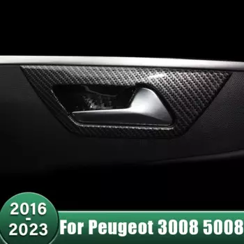 Наклейка на дверную ручку салона автомобиля, наклейка на раму для Peugeot 3008 5008 GT Hybrid 2016 2017 2018 2019 2020 2021 2022 2023
