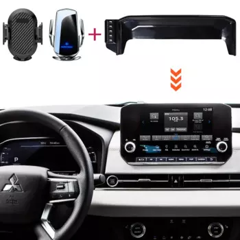 Автомобильный держатель телефона для Mitsubishi Outlander 2022 2023 2024 9-дюймовый экран с фиксированной базой 15 Вт, беспроводная зарядка, держатель для мобильного телефона, автомобильный