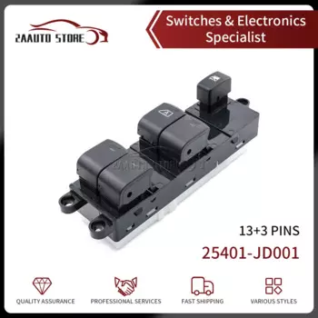 Кнопка включения управления стеклоподъемником автомобиля 25401JD001 для Nissan Qashqai J10 Navara D40 Pathfinder R51 25401-BB65B 25401-JD001 LHD